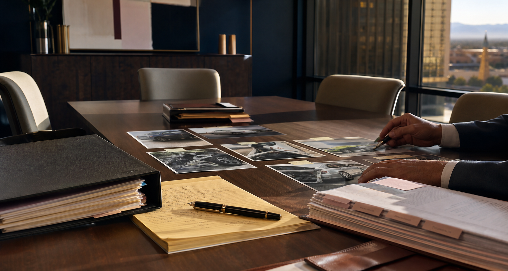 Organized evidence and case files prepared for legal review
