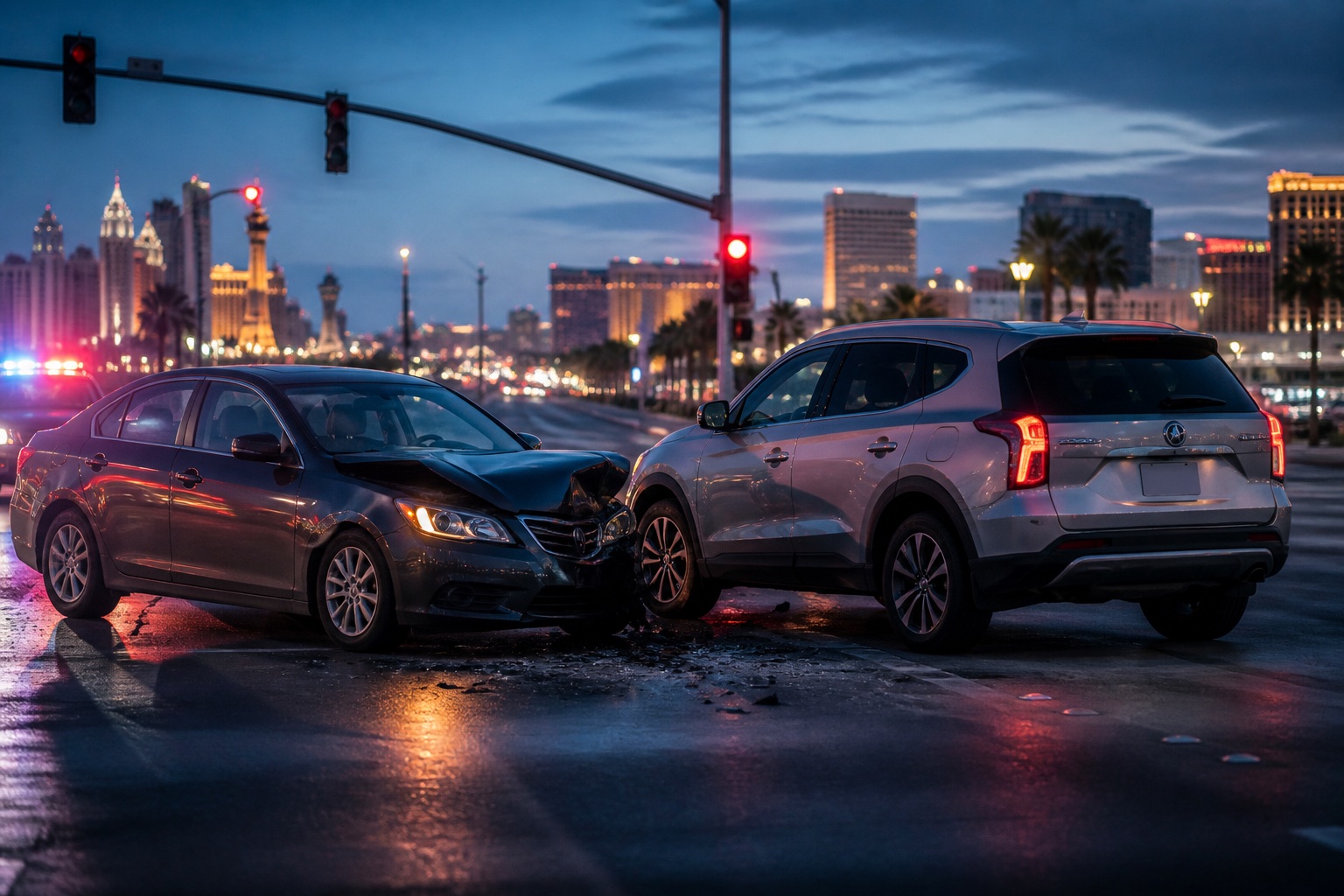 Las Vegas collision scene representing car accident injury cases