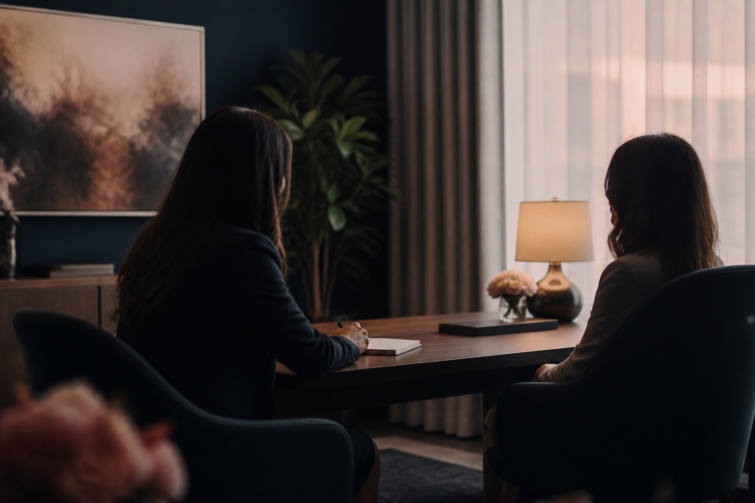 Private confidential consultation representing survivor-centered legal support